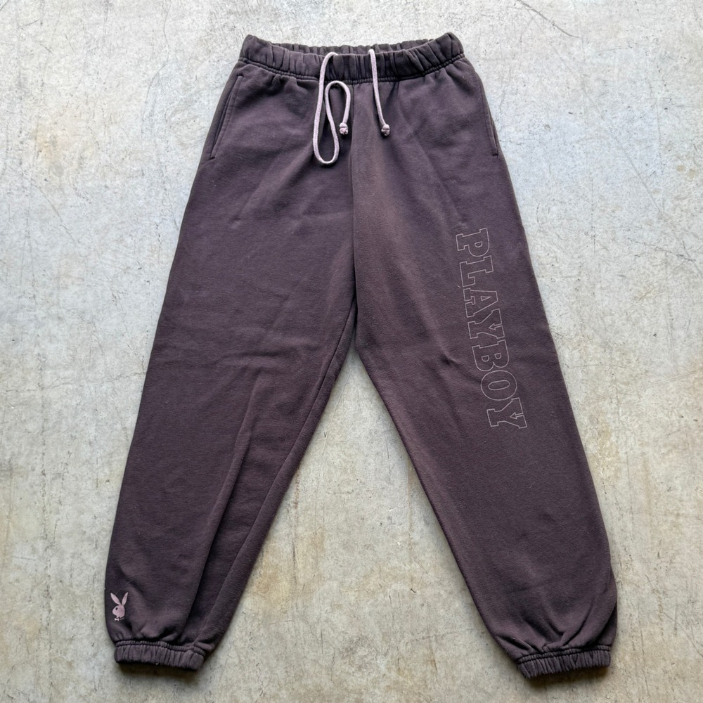 Playboy by Pacsun Sweatpants‎ Joggers Brown Women's Size S Waist Drawstring